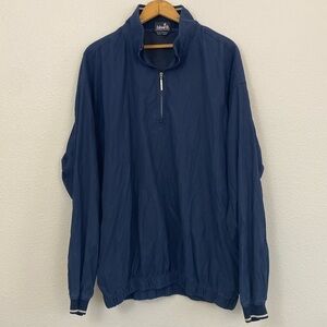 Ashworth Weather Systems Navy Half Zip Windbreaker Jacket with Pockets size XXL